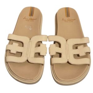 Sam Edelman Valeri Platform Slide Sandal Shoe Ivory Tan Women's Size 9.5